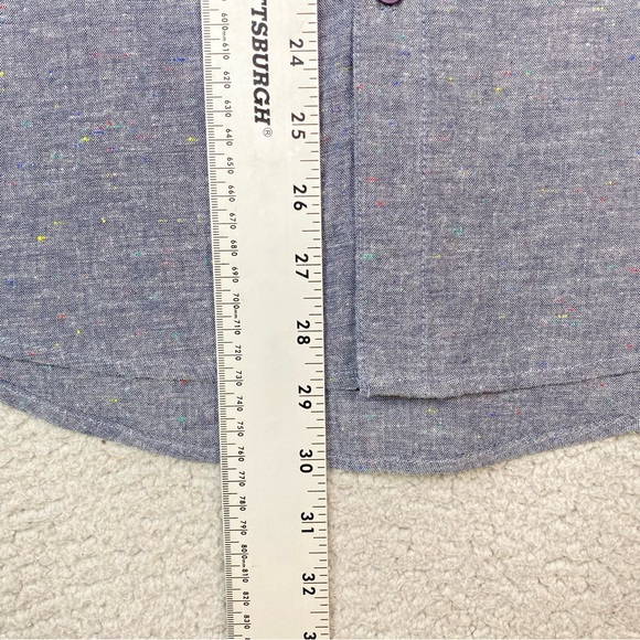 Hedley & Bennett Men’s Size S Blue Chambray Long Sleeve Button Up Chef Shirt - Picture 5 of 10